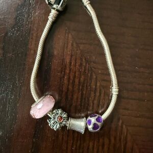 Pandora Silver Bracelet with 4 Charms